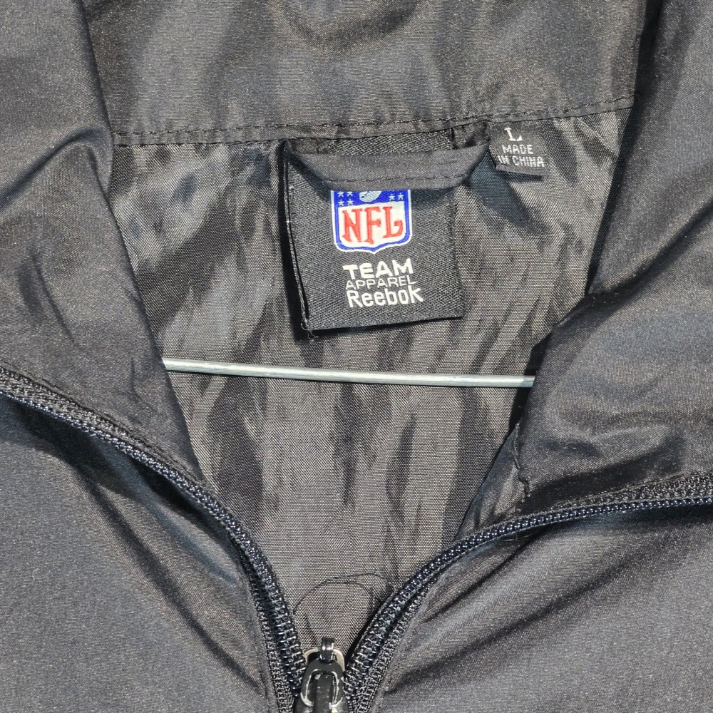 Reebok NFL Pittsburgh Steelers Windbreaker‎ Jacket Mens Large Black Full Zip SI - Picture 5 of 16